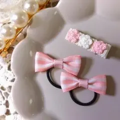 ヘアゴム クリップ ヘアピン リボン ピンク ベビー 赤ちゃん キッズ 子供