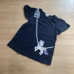 ユニコーン刺繍 ネイビー Tシャツ★エニィファム