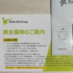 レアジョブ 株主優待券　100株のサムネイル