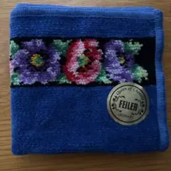 FEILER 花柄 青　タオルハンカチ