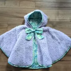 fafa 美品ラベンダー フリース ポンチョ 100cm位まで可