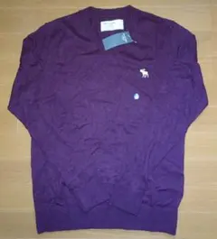 アバクロンビー&フィッチ ニット 長袖 エンジ S