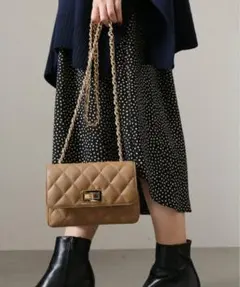 MILOS キルティングチェーンBAG ベージュ