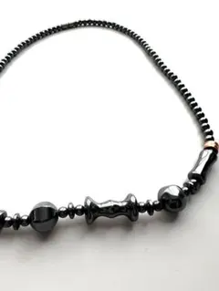 アフリカンビーズ ネックレス ブラック ヴィンテージ エスニック　ブラック