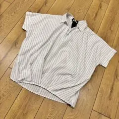 ブランド不明 きれいめ ナチュラル カジュアル ストライプ スキッパー 半袖