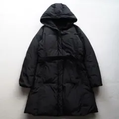 UNIQLO ユニクロ 洗える 軽量 フード付き ロング ダウンコート 黒 M