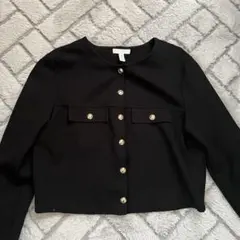 黒 ノーカラージャケット Mサイズ