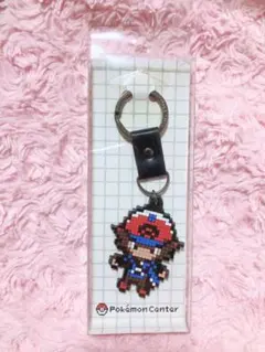 ポケモン　男の子　ゲームドット　キーホルダー ブラック・ホワイト　BW トウヤ