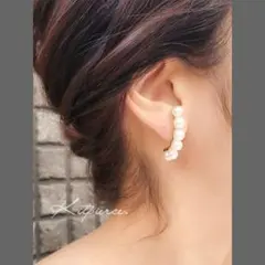 No.148 6連パール✩.*大人上品綺麗めトレンドピアス セレモニー お呼ばれ