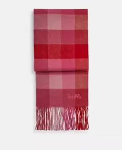 【美品】 COACH チェック プリント エクストラ ロング マフラー