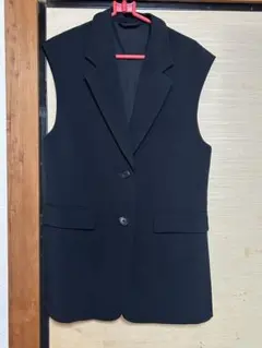 GU テーラードジレ ベスト ノースリーブジャケット ブラック　M