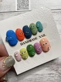 キャラクター 3D手作りネイルチップ 、マットカラフル10個セット