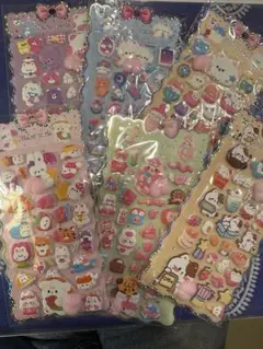 かわいいキャラクターシールセット 6枚 Sticker paste