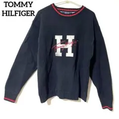 激レア‼️美品✨トミーヒルフィガー　ニット　90s フラッグタグ 刺繍ビッグロゴ