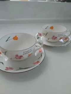 hiromichi nakano 花柄 ティーカップ・ソーサー 2客セット