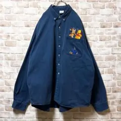 ☆ THE DISNEY STORE☆ティガー☆プーさん☆刺繍☆長袖BDシャツ☆