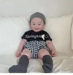 チェックかぼちゃパンツベビーキッズ80サイズ男の子女の子