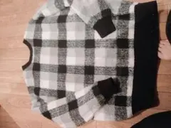 INGNI チェック柄 長袖セーター グレー系