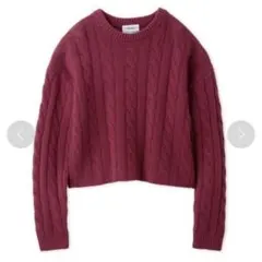 Mila Owen クルーネックケーブル短丈ニット PNK 0