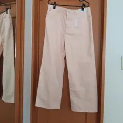 ユニクロ ワイドストレートジーンズ ウエスト 34 Pink