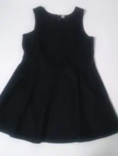 黒のノースリーブワンピース 100サイズ　リボン付　中古　美品