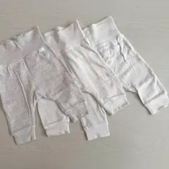 H&M ベビー オーバーウエストパンツ 1-2M 55 3本セット