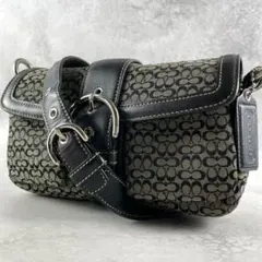 美品 コーチ ソーホー シグネチャー ショルダーバッグ クロスボディ1466