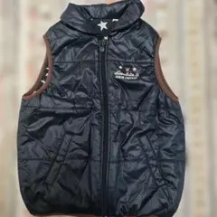 ミキハウス　ダブルビー　リバーシブル　星柄　ベスト 黒