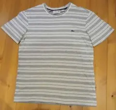 LACOSTE ラコステ ボーダー Tシャツ グレー
