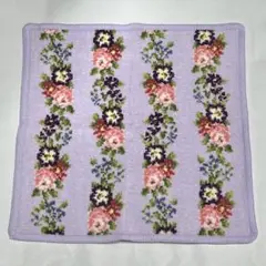 ROYAL DOULTON 花柄ハンカチ 薄紫 約25cm