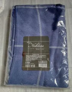 【新品】Nobless ストールマフラー 青系チェック柄