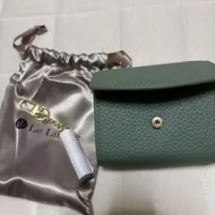 Le Lilianeグリーン 折り財布 ポーチ付き