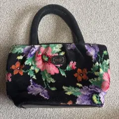 FEILER フラワー柄 ハンドバッグ 約20cm