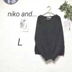 10522 niko and... ニコアンド 長袖カットソー L レーヨン混