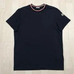 美品★ モンクレール　首刺繍　Tシャツ　ネイビー　S　国内正規品　3S704 美品☆ モンクレール 首刺繍 Tシャツ ネイビー S 国内正規品 3S704