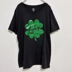 セレブレイト クローバー Tシャツ 丸首 半袖 L 黒 緑 綿 イベント