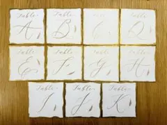 テーブルナンバー A〜K 11枚セット 結婚式 手作り ゴールド