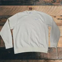 NIKE　 スウェット トレーナー L オフホワイト 刺繍ロゴ ワンポイント