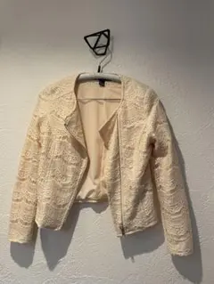 forever21 フォーエバー　ベビーピンク　レースブルゾン