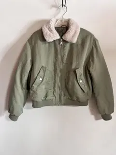 ZARA kids ボア襟付きブルゾン カーキ 152cm