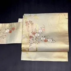 美品 夏帯 訪問着・無地用 西陣織 紗 袋帯 （正絹）仕立上り＜F883