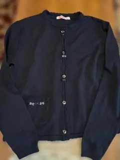 ★familiar★濃紺 カーディガン★美品★ 160サイズ