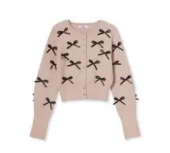 snidel リボンモチーフカーディガン ピンク