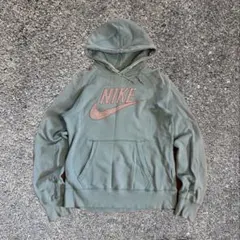 00s 激レア　Nike スウッシュロゴ　パーカー　刺繍　ミントグリーン