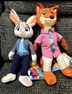 ディズニーストア　ズートピア　ジュディ　ニック　ぬいぐるみ