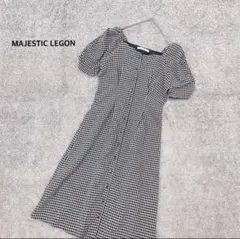 【マジェスティックレゴン】レトロパワショルワンピース ブラック ひざ下