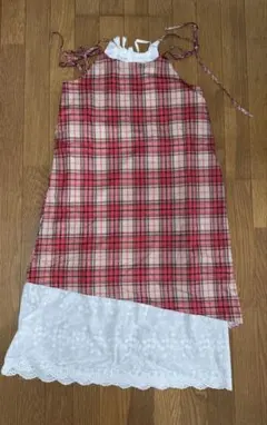 チェック柄キャミワンピース