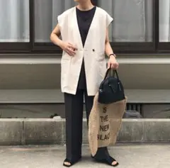 LOWRYS FARMリネン麻混オーバーサイズジレベスト セットアップ