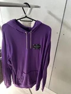 販*！様 紫色 フード付きパーカー ロゴパッチ付き