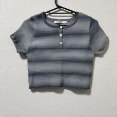 MOUSSY 半袖 ボーダーニット グラデーション